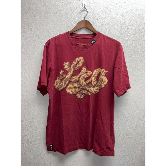 Y2K LRG Red Shirt Lifted Research Group Red Leopard Tiger Tee 2000s Large L - Picture 1 of 10